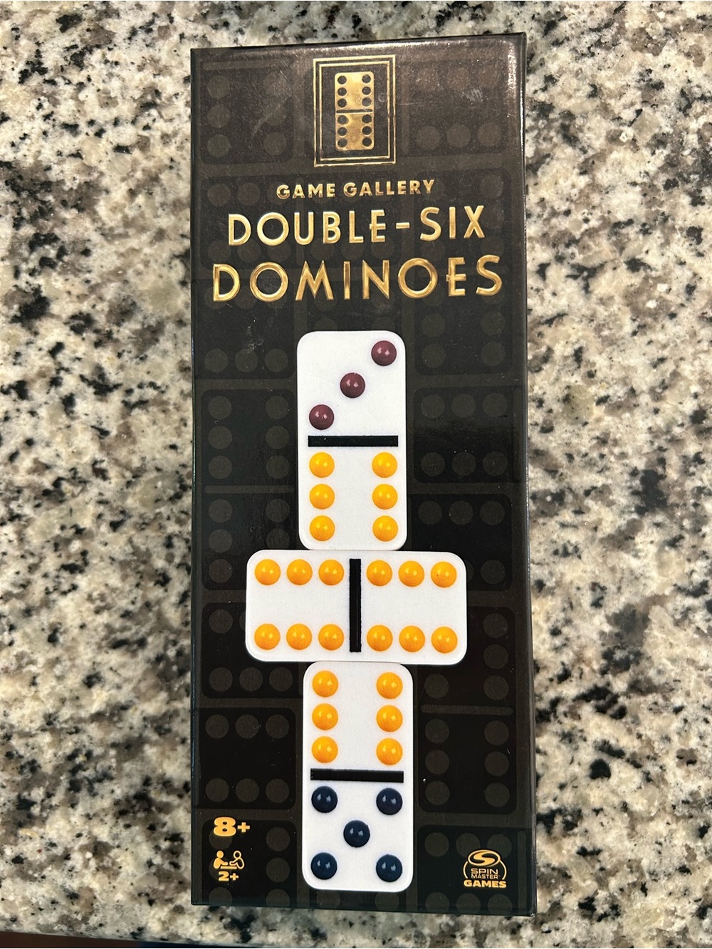 Gallery Double-Six Dominoes Set - Black & White